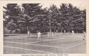 Connecticut Winsted Individual Tennis Instruction Camp Wah-nee Albertype