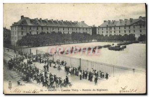 Postcard Old Barracks Nancy Thiry Rentree du Regiment