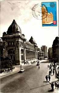 RPPC History Museum Bucharest Romania Postage Stamp Maximum Real Photo Postcard