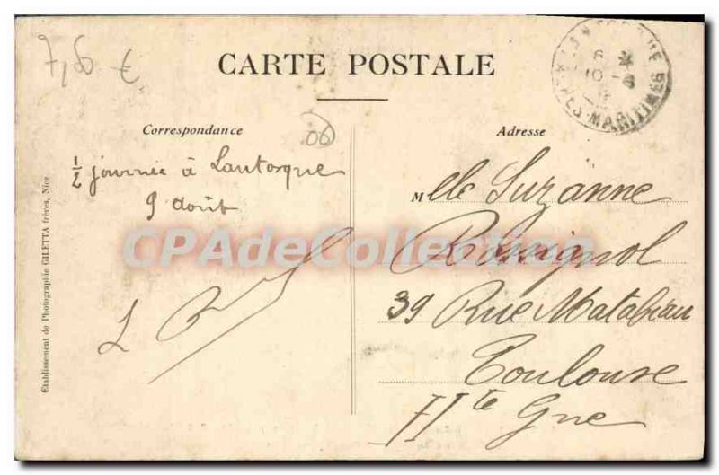 Postcard Old Route Lantosque the Hotels Nice At Saint Martin Vesubie