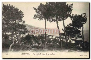 Old Postcard Menton Vue Generale Taking Madonna