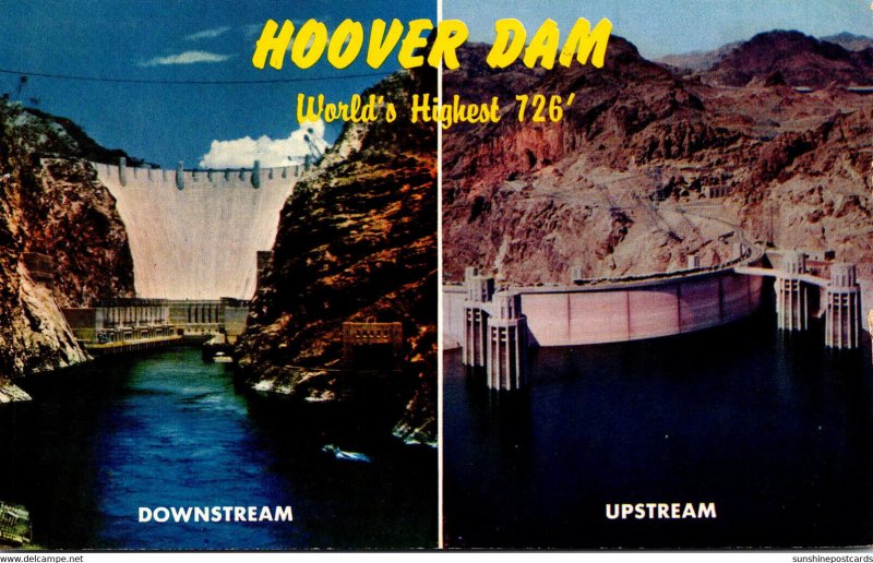 Nevada Hoover Dam Downstrean and Upstream Views 1959