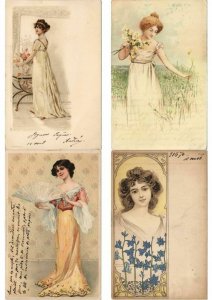 ILLUSTRATEUR ARTIST SIGNED GLAMOUR JUGENDSTIL 160 CPA (PART 1.) (L3159)