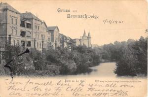 Braunschweig Germany Oker Castle River Antique Postcard K77669