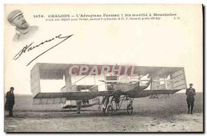 Old Postcard Chalons Aviation Jet Airplane Farman has changed Mourmelon