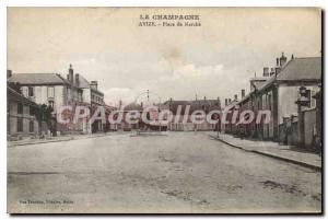 Old Postcard Champagne Avize Place Du Marche