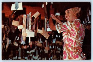 1960 Phoenix Arizona Postcard Pinnacle Peak Patio Typical Scene Cowgirl Necktie