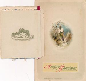 Merry Christmas Greetings - Birds - Card on Card - DB