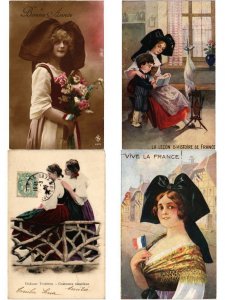 ALSACE FRANCE FOLKLORE TYPES 21 Vintage Postcards pre-1940 (L4549)