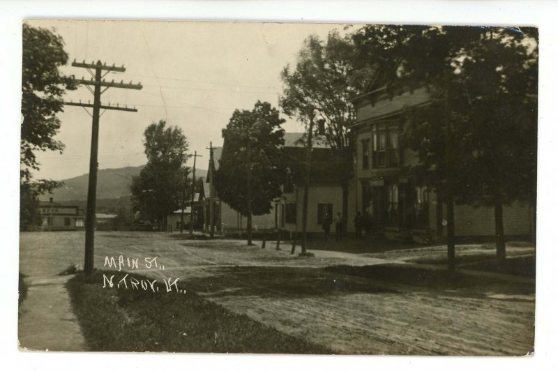 VT - North Troy. Main Street circa 1907     RPPC    (tear, creases)