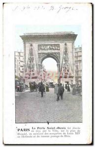 Old Postcard The Paris Porte Saint Denis