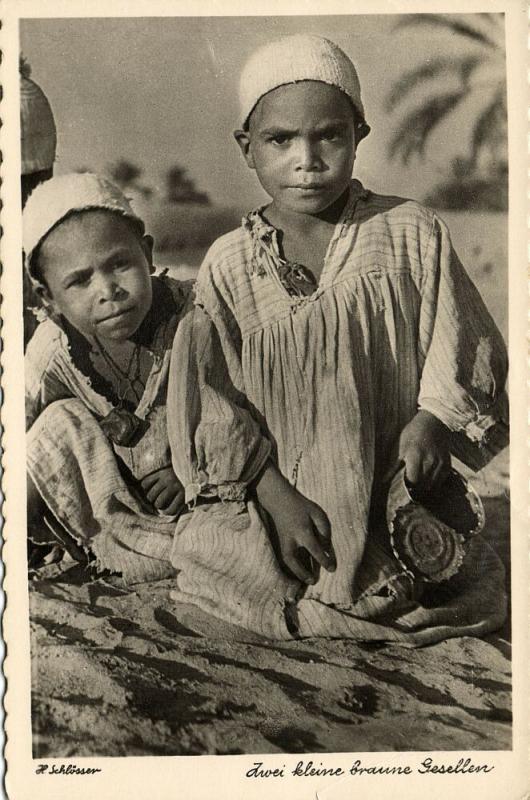 libya, Young Native Arab Boys Playing (1940s) H. Schlösser Photo