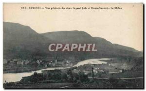 Old Postcard Seyssel General view of the two Seyssel Le Rhone