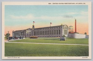 Linen~United States Penitentiary Exterior~Atlanta Georgia~Colortone~Vintage PC