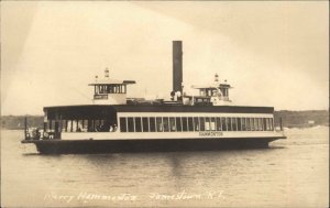 Jamestown Rhode Island RI Ferry Boat Hammonton c1920s-30s Real Photo Postcard