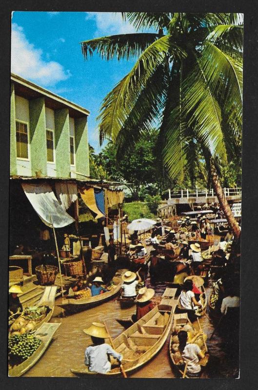 Floating Market Dhonburi Bangka Thailand unused c1950's