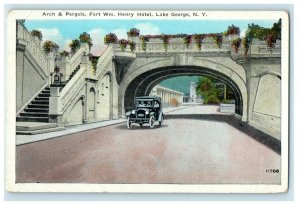 c1930's Arch And Pergola Fort WM. Henry Hotel Lake George New York NY Postcard 