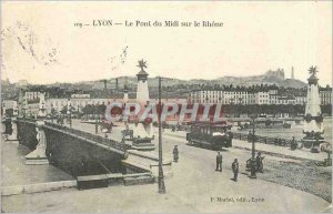 Old Postcard Lyon Le Pont du Midi on the Rhone Tramway