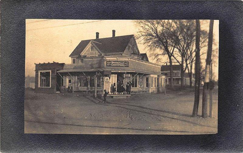 Brookville MA Cash Store Trolley Waiting Room RPPC Postcard