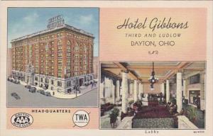 Ohio Dayton Hotel Gibbons Curteich