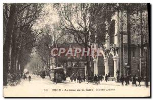 Postcard Old Nice Avenue De La Gare Our Lady Tram