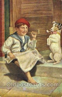 Children Smoking 1908 some corner and erg wear, postal used 1908