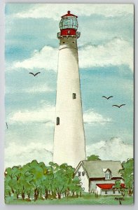 Cape May Lighthouse NJ Darling Art by Mabel T Burr Postcard J28