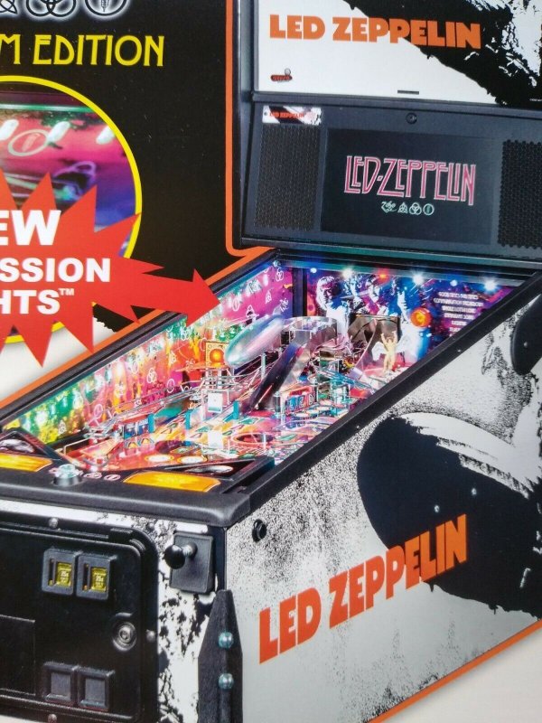 Led Zeppelin Pinball FLYER Hard Rock & Roll Music Premium Blimp UNUSED Promo 