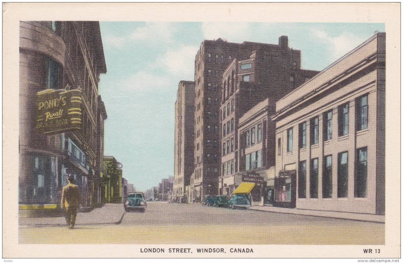 London Street, Pond's Rexall Drugs/Pharmacy, Windsor, Canada, 1910-1920s