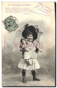 Old Postcard Fun Children The day Suzette Doll