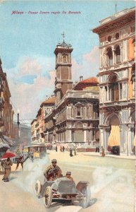 Lot 98 milano milan piazza duomo angolo via mercanti italy car postcard tram