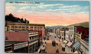 c1910 Main St Lewiston Idaho ID Nez Perce County Street View Trolley Interurban