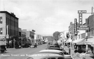 J45/ Loveland Colorado RPPC Postcard c1950s Fourth Street Stores Cafe 114