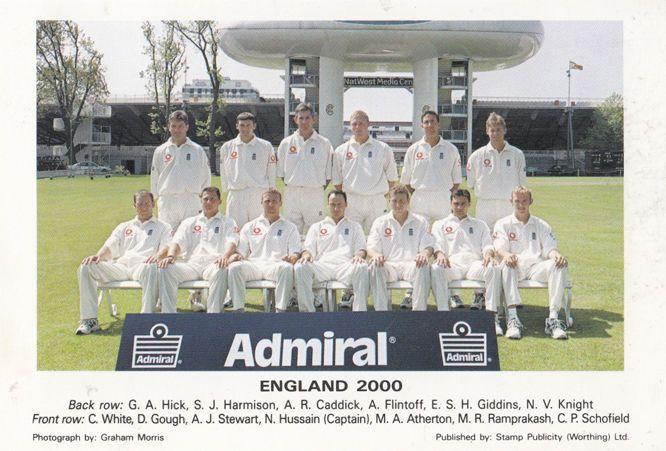 England 2000 Graham Hick MIchael Atherton International Team Cricket Postcard