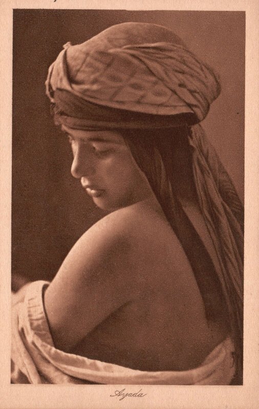 Vintage Postcard Ayada Beautiful Woman Portrait Side View