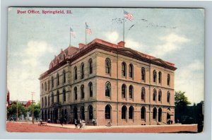 Springfield IL-Illinois, Post Office Vintage c1910 Postcard