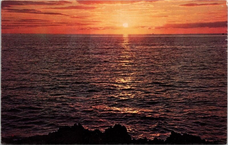 Golden Waters Evetide Ocean Sunset Postcard UNP VTG Dexter Unused Vintage 