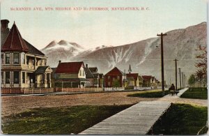 Revelstoke BC McKenzie Avenue Postcard F66 *as is