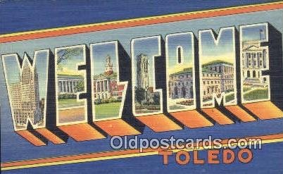 Toldeo, OH, USA Large Letter Town Unused 