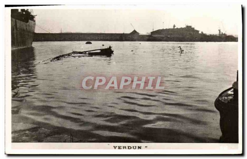 Old Postcard Boat War Verdun