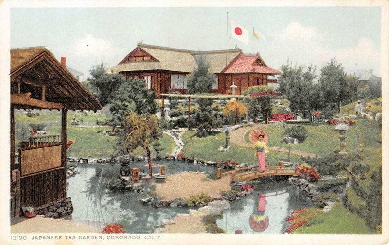 JAPANESE TEA GARDEN Coronado, CA c1920s Vintage Postcard