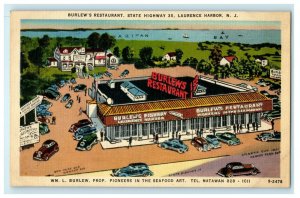 1930 Burlew's Restaurant, Laurence Harbor New Jersey NJ Vintage Postcard