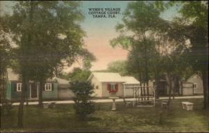 Tampa FL Wynn's Village Cottage Court Hand Colored Postcard