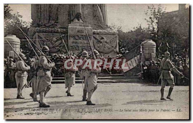 Paris - Fetes de la Victoire - July 14, 1919 - The Hi aux Morts - Old Postcard