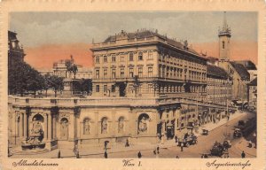 L097 Austria Vienna Albrechtsbrunnen Augustinerstrasse Cars vintage postcard