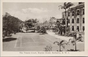 The Tennis Court Marine Hotel Barbados BWI Unused Knight's Ltd. Postcard E74