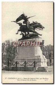 Old Postcard Chinon Statue Jeanne D & # 39Arc By Roulleau