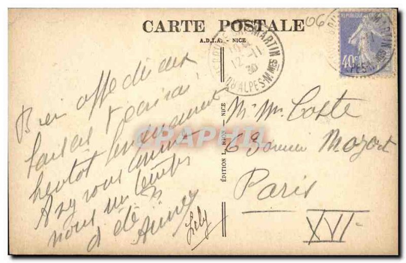 Old Postcard Roquebrune General view