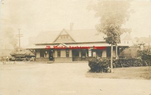 Depot, Vermont, Orleans, RPPC, Boston & Maine Railroad, Train, Photo