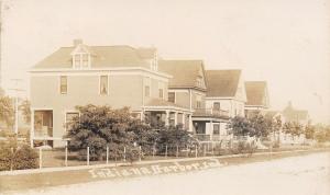 Indiana Harbor~American Square Home~3 w/Gables~Picket & Wire Fence~RPPC c1910 